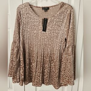 Sz Large Investments tan burnout bell sleeve New